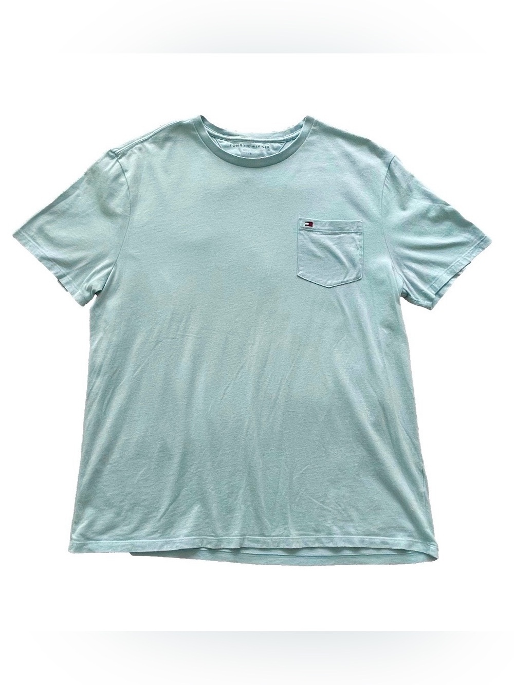 Tommy Hilfiger Men's Light Blue Pocket T-Shirt Size L - Picture 3 of 6